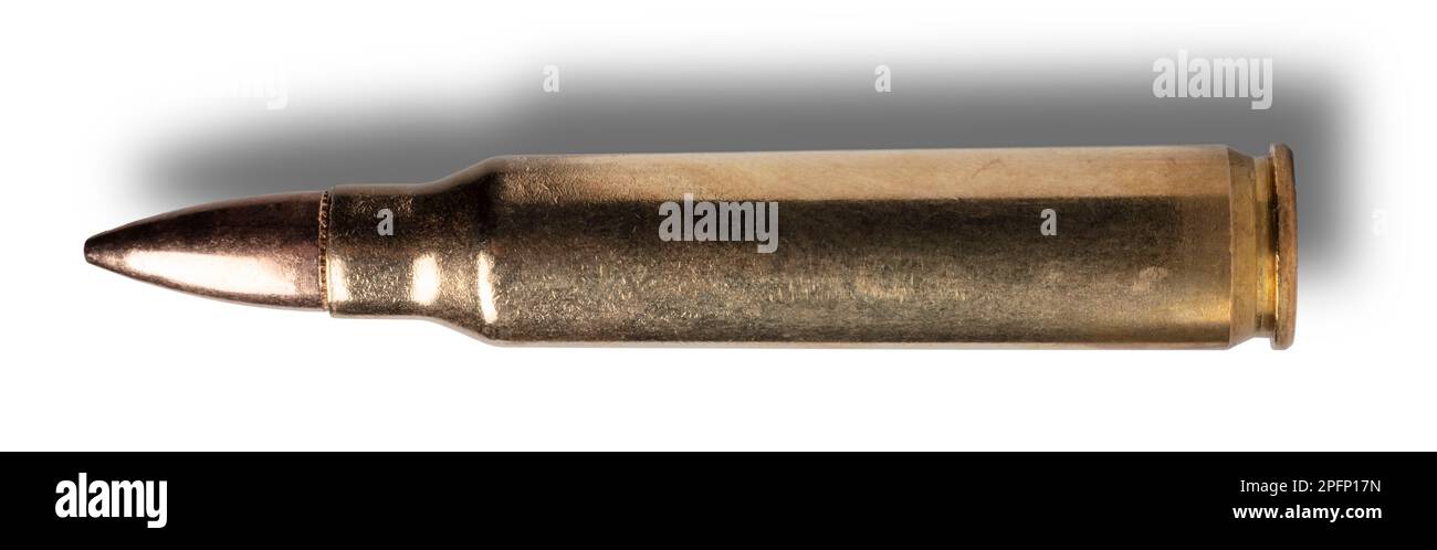 Munitions de calibre 556 pouvant fonctionner en version standard M4S et AR-15s avec ombre derrière Banque D'Images