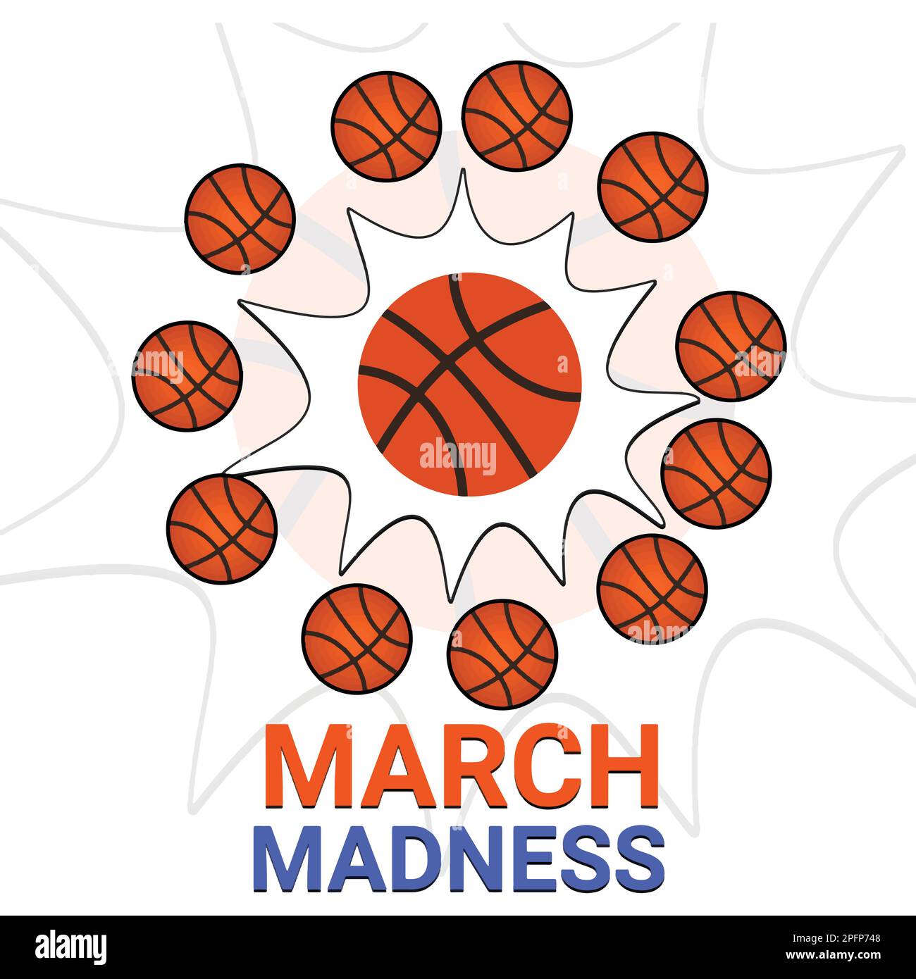 Logo du tournoi de basket-ball, motifs avec ballon de basket-ball. Motif March Madness de basket-ball. Illustration vectorielle Illustration de Vecteur