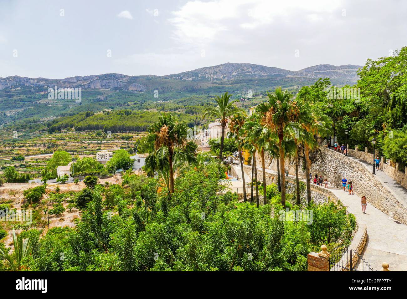 Vue depuis El Castell de Guadalest, Valence, Espagne. Banque D'Images