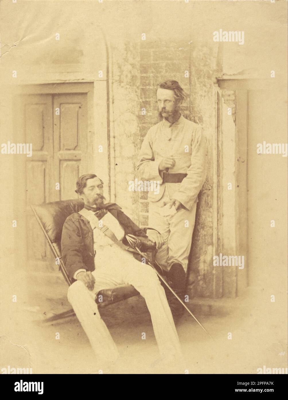 Le major-général Sir Robert Napier et le lieutenant-colonel William Wilberforce Harris Greealy, Bengale Royal Engineers 1857 par Felice Beato Banque D'Images