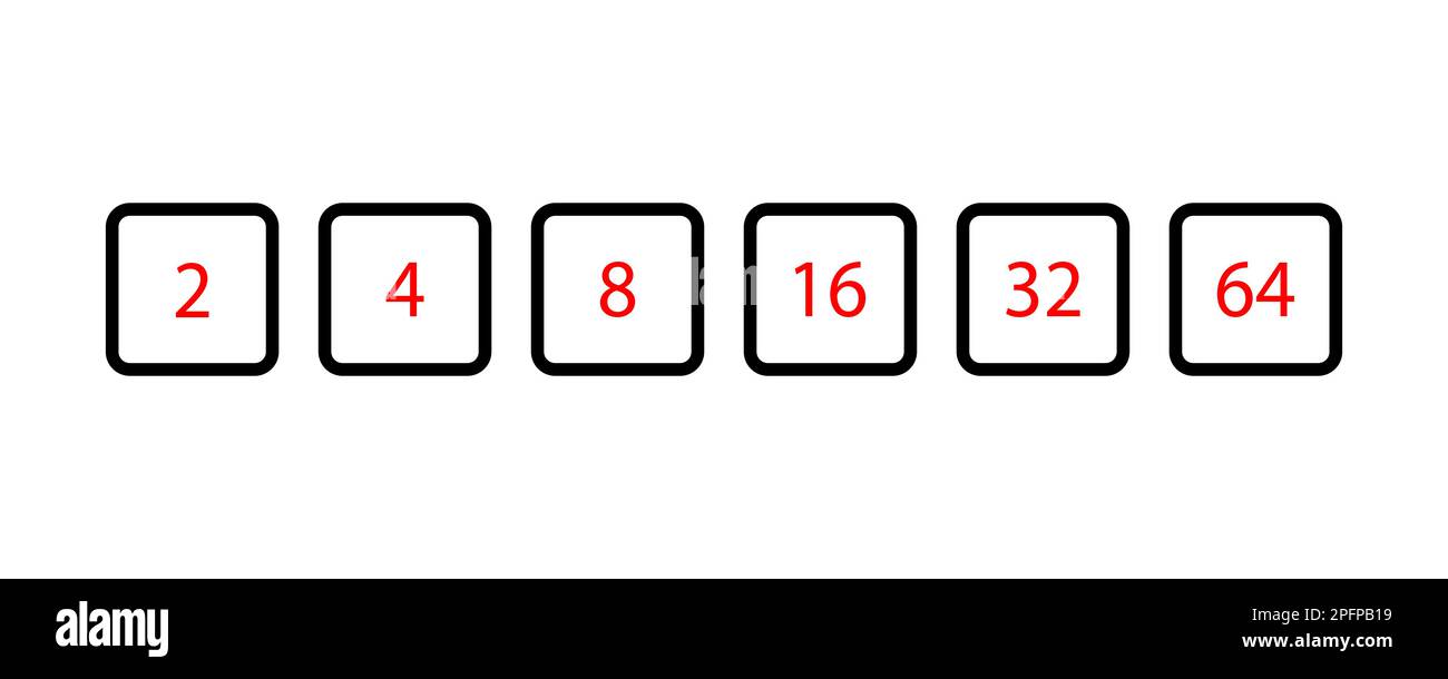 Jeu de dés isolé sur fond blanc. Ensemble de dés de un à six en forme plate et linéaire Illustration de Vecteur