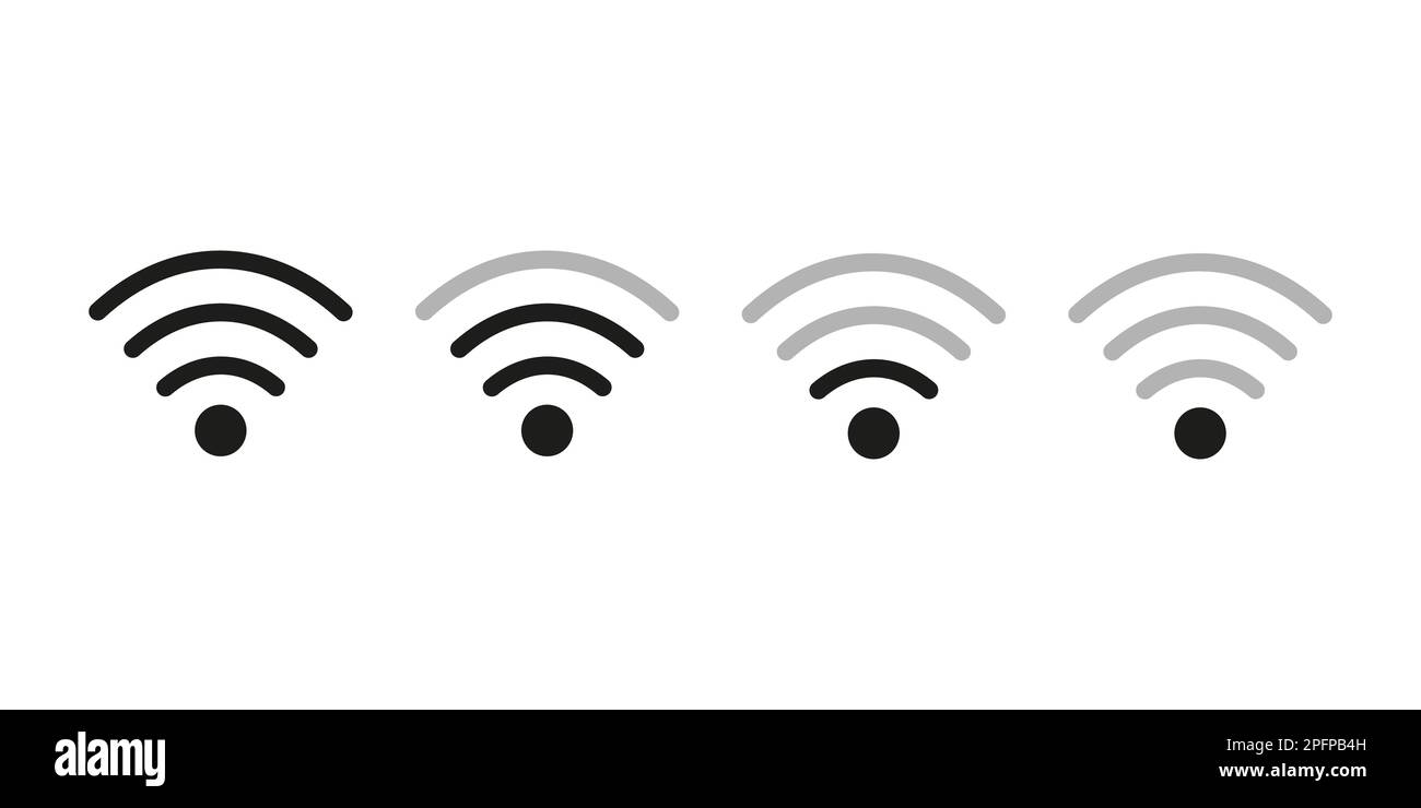ICÔNE WI-FI définie. coins arrondis. fond noir gris blanc Illustration de Vecteur