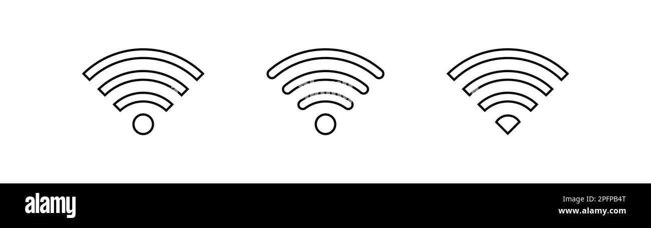 ICÔNE WI-FI définie. coins arrondis. fond noir gris blanc Illustration de Vecteur