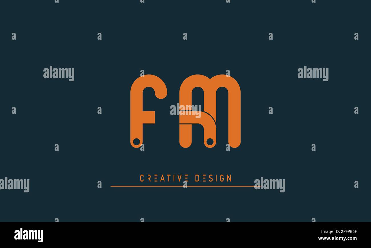 Lettres de l'alphabet initiales Monogram logo FM , MF Illustration de Vecteur