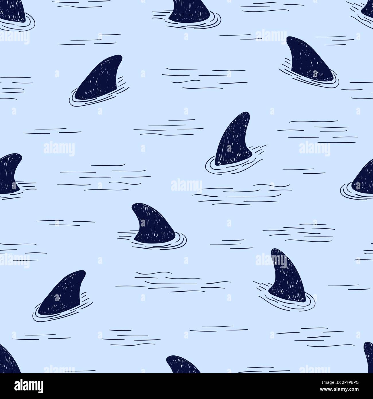 Motif ailerons de requin sans coutures. Illustration de Vecteur