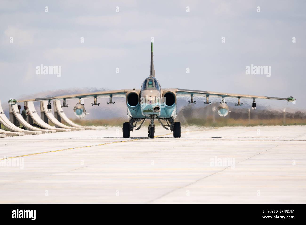 Un avion de combat Sukhoi su-25 « Frogfoot » de l'armée de l'air azerbaïdjanaise. Banque D'Images