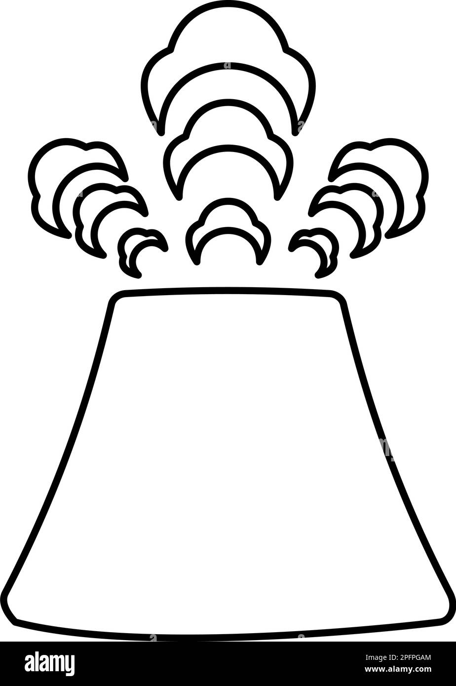 Activité volcanique avec fumée éruption concept pollution naturelle problème de nuage catastrophe volcanique paysage de montagne éruption poussière tremblement de terre catastrophe Illustration de Vecteur