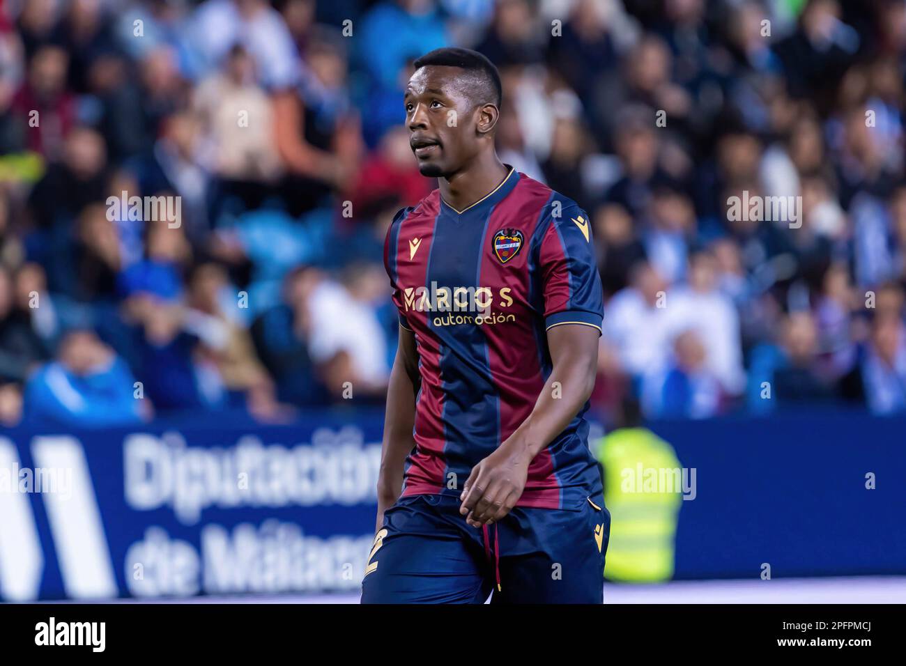 Mohamed Bouldini vu lors du match LaLiga Smartbank entre Malaga CF et Levante UD au stade la Rosaleda. Note finale: Malaga CF 0-0 Levante UD Banque D'Images