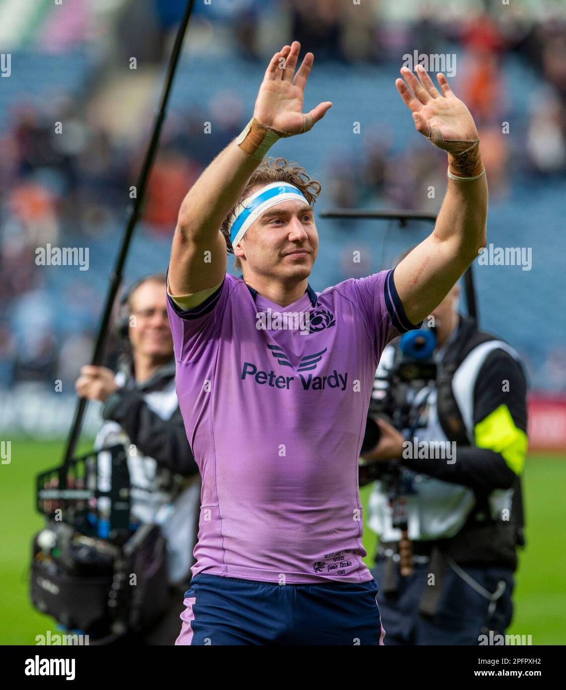 18th mars 2023 : Guinness six Nations 2023. Le capitaine écossais Jamie Ritchie pendant un tour d'honneur après l'Écosse contre l'Italie, BT Murrayfield, Édimbourg. Crédit : Ian Rutherford Alay Live News Banque D'Images