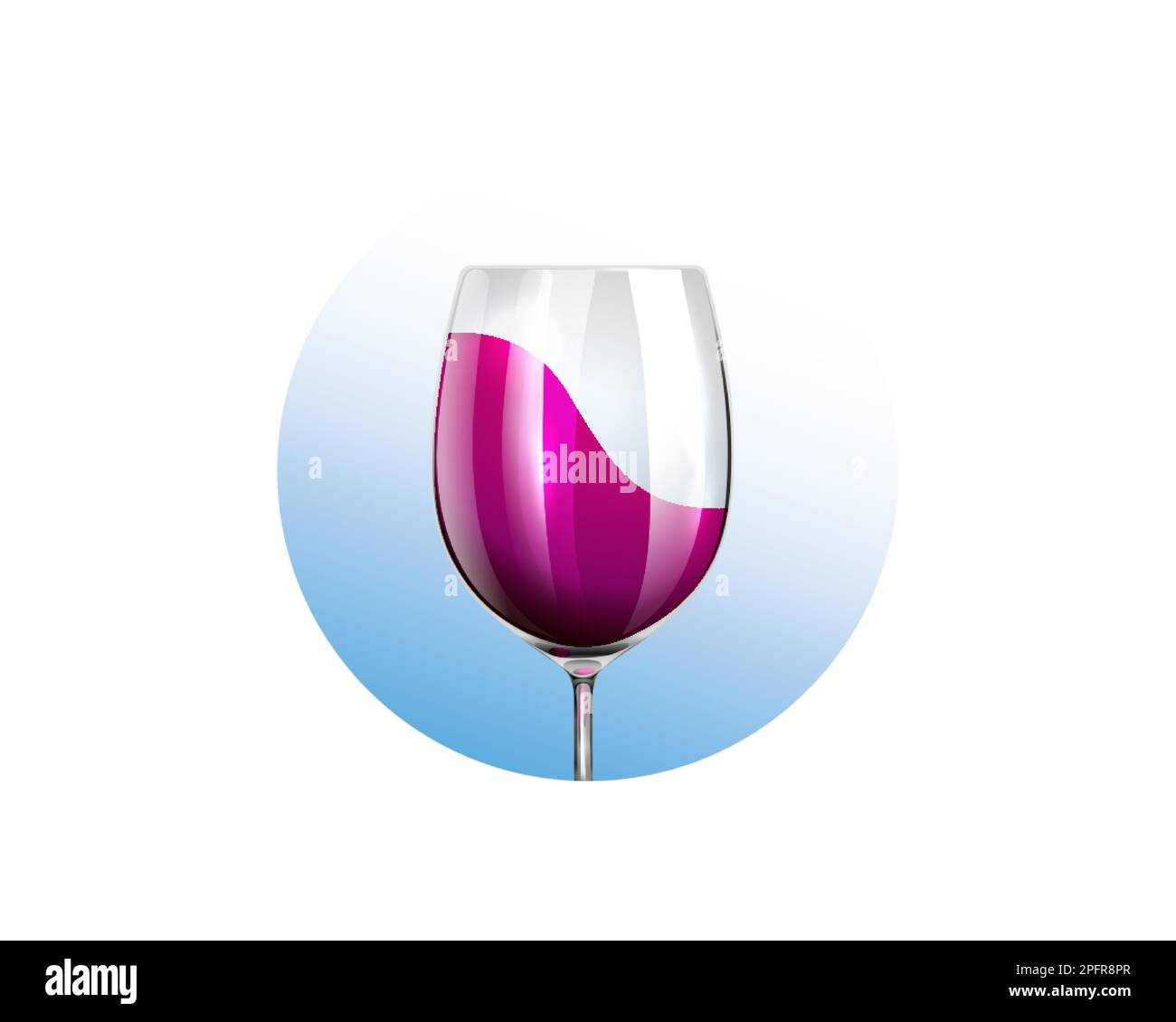Icône de verre de vin rouge, logo de Wineglass, icône de verre de mode Art vector Illustration fond isolé ou blanc Illustration de Vecteur