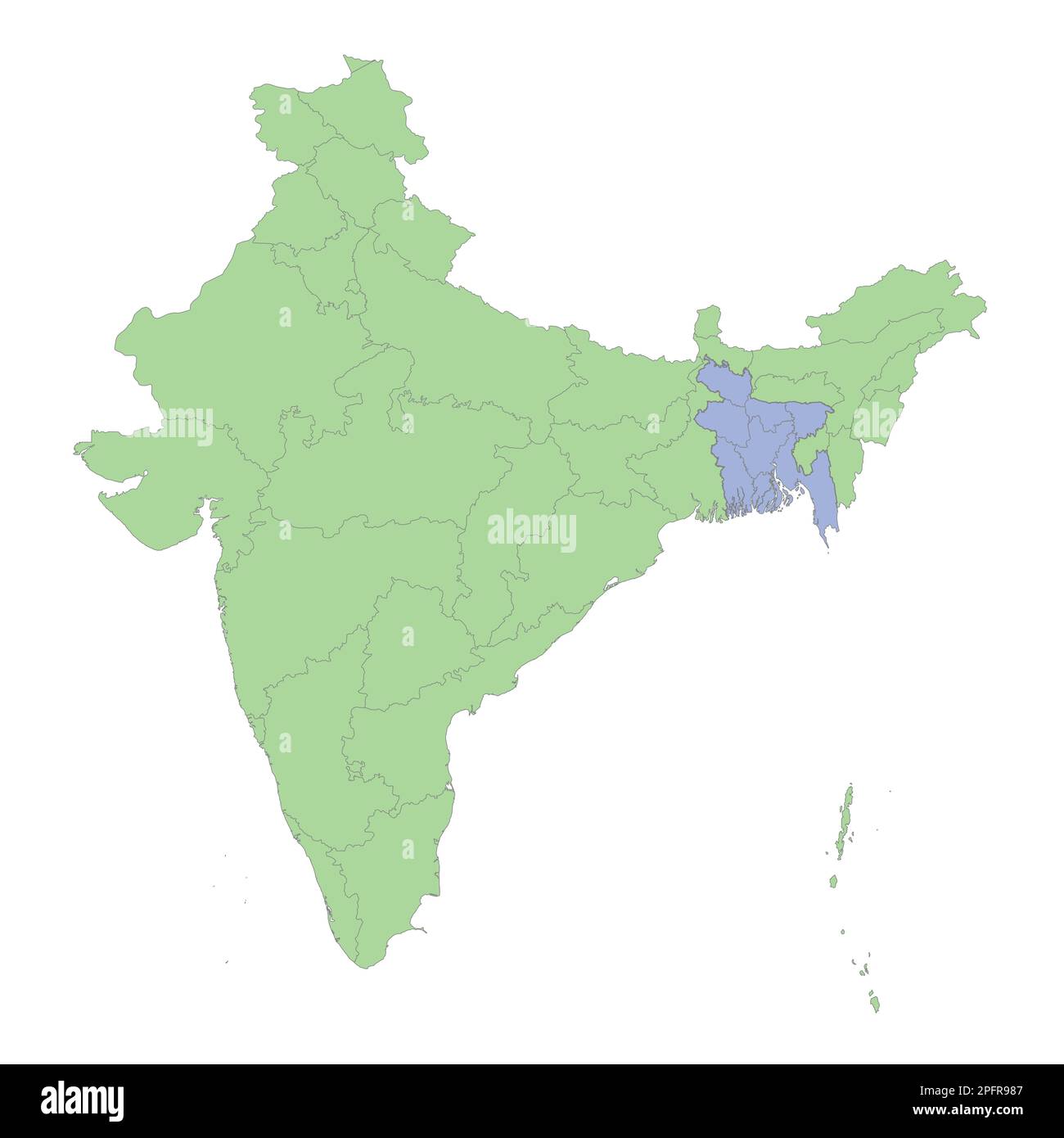 India bangladesh map Banque d'images vectorielles - Alamy