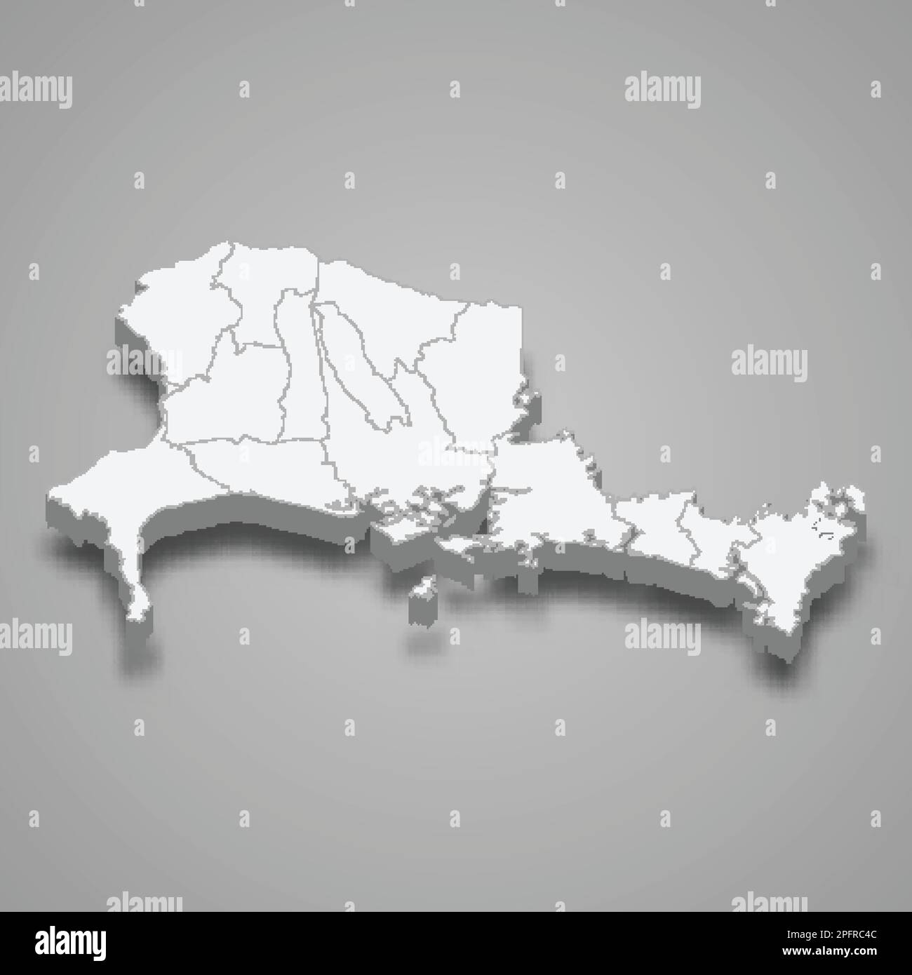 3D carte isométrique de Chiriqui est une province du Panama isolée à l'ombre Illustration de Vecteur