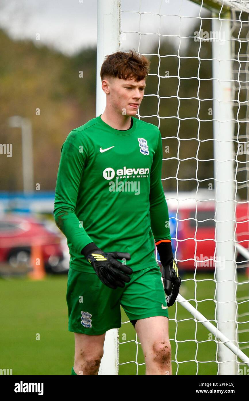 Swansea, pays de Galles. 18 mars 2023. Le gardien de but Olly Sayer de Birmingham City pendant le match de la Professional Development League entre Swansea City moins de 18 ans et Birmingham City moins de 18 ans à la Swansea City Academy de Swansea, pays de Galles, Royaume-Uni, le 18 mars 2023. Crédit : Duncan Thomas/Majestic Media/Alay Live News. Banque D'Images