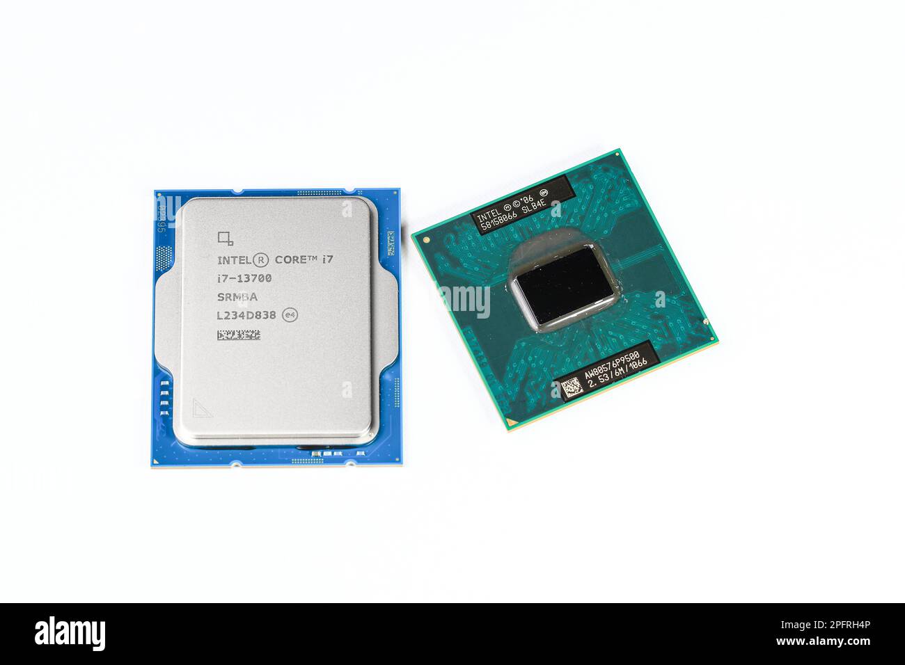 CPU : unité centrale, processeur de l'ordinateur tout en haut. Banque D'Images