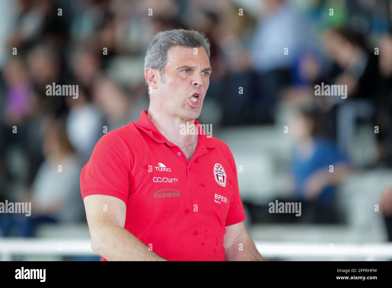 Roma, Italie. 18th mars 2023. Entraîneur-chef Alberto Angelini (RN Savona) pendant Distretti Ecologici Nuoto Roma vs RN Savona, Waterpolo Italien série A match à Roma, Italie, 18 mars 2023 crédit: Agence de photo indépendante/Alay Live News Banque D'Images
