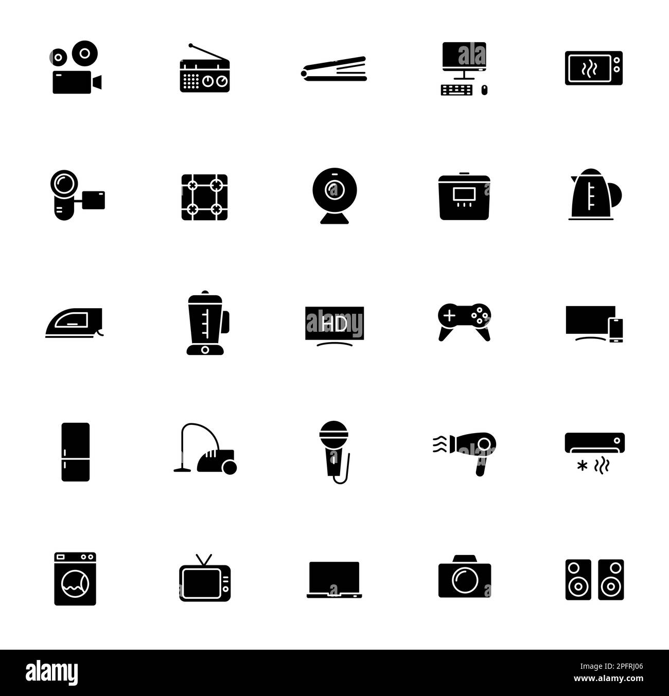 icônes vectorielles silhouette home appliances Illustration de Vecteur