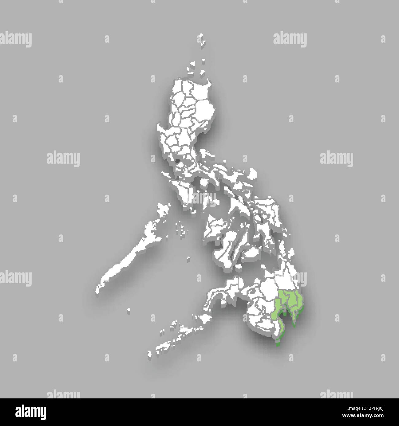 Région de Davao situation aux Philippines 3D carte isométrique Illustration de Vecteur
