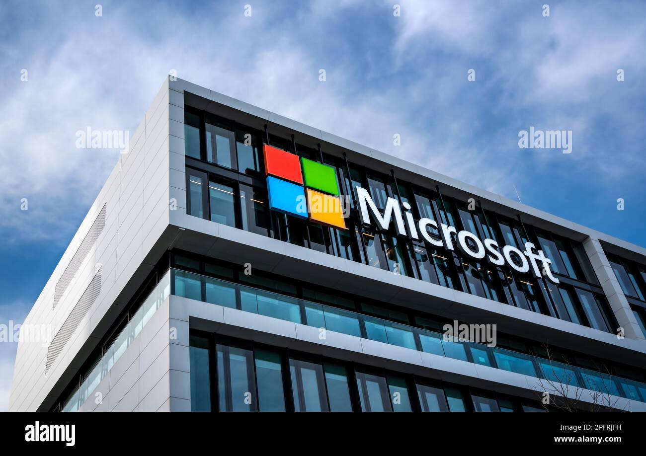 Siège de Microsoft à Munich en Allemagne Banque D'Images