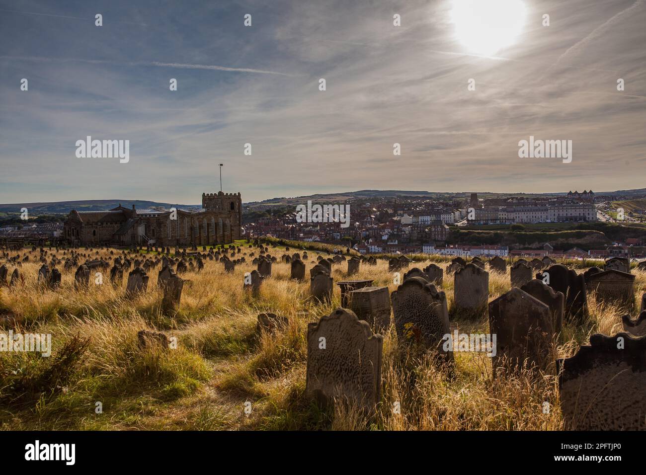 Cimetière, Whitby, Yorkshire, UK Banque D'Images