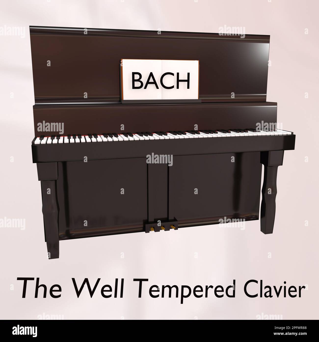 3D illustration d'un piano intitulé comme le clavier bien tempéré, composé  par Johann Sebastian Bach - un grand compositeur allemand Photo Stock -  Alamy