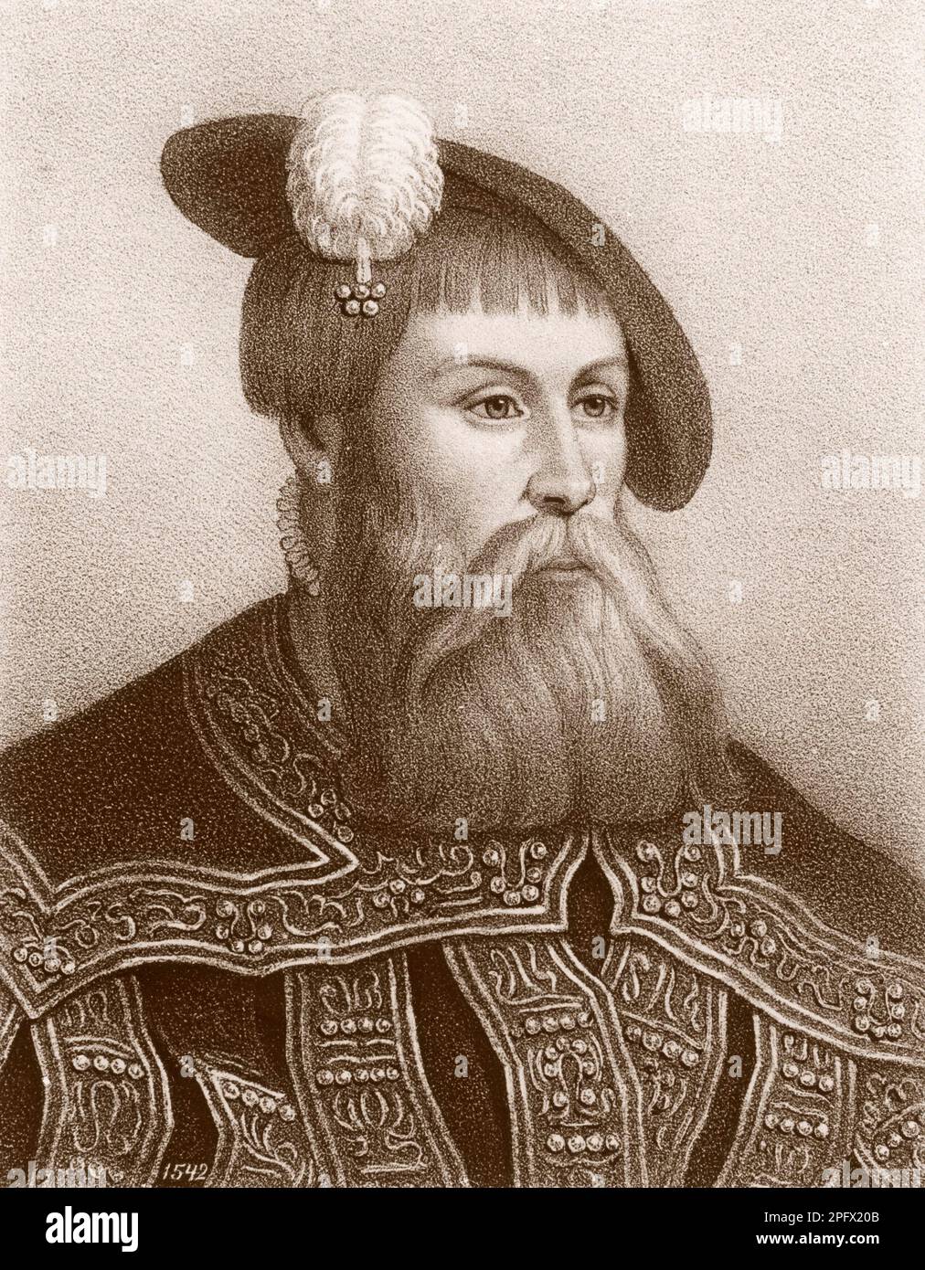 Gustav Vasa, Gustav Eriksson. 12 mai 1496 - 29 septembre 1560. Roi Gustav I de Suède de la famille noble Vasa. Banque D'Images