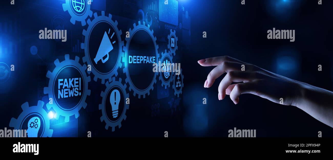 Deepfake apprentissage en profondeur générateur de fausses nouvelles concept moderne de technologie Internet. Banque D'Images