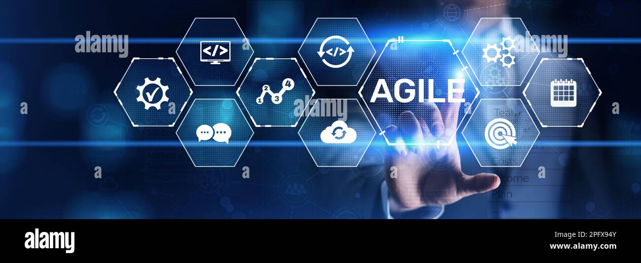 Technique de développement logiciel flexible et agile.Concept de technologie. Banque D'Images