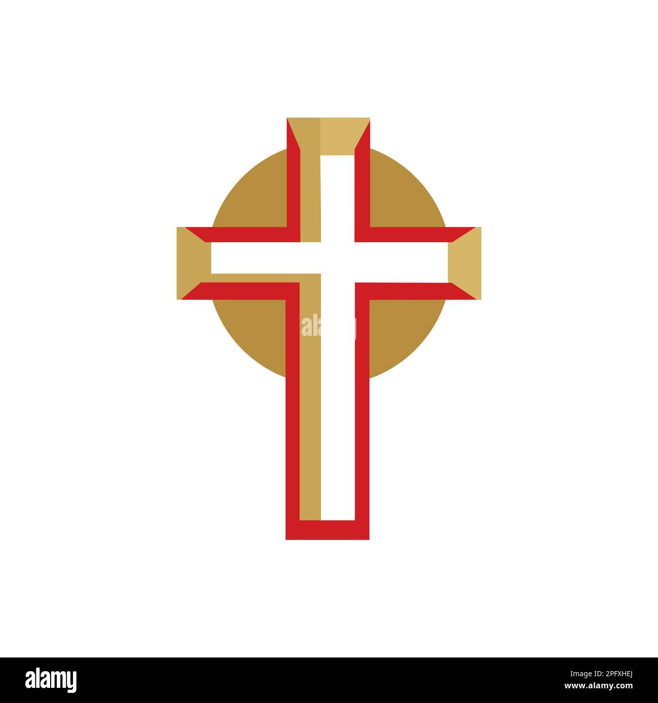 Croix religieuse sur fond blanc. Logo Christianisme. . Illustration vectorielle Illustration de Vecteur