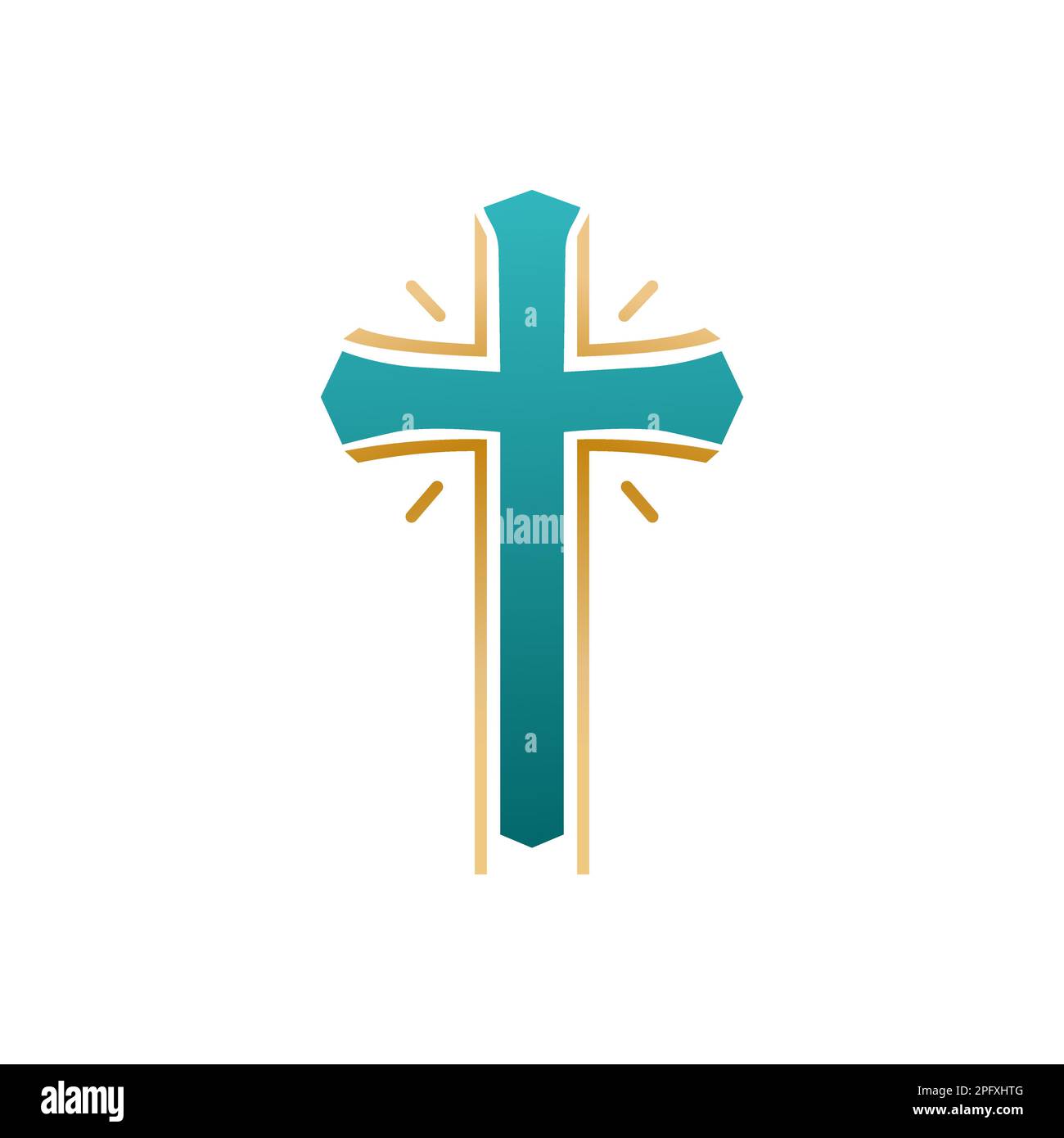 Croix bleue religieuse sur fond blanc. Logo Christianisme. . Illustration vectorielle Illustration de Vecteur