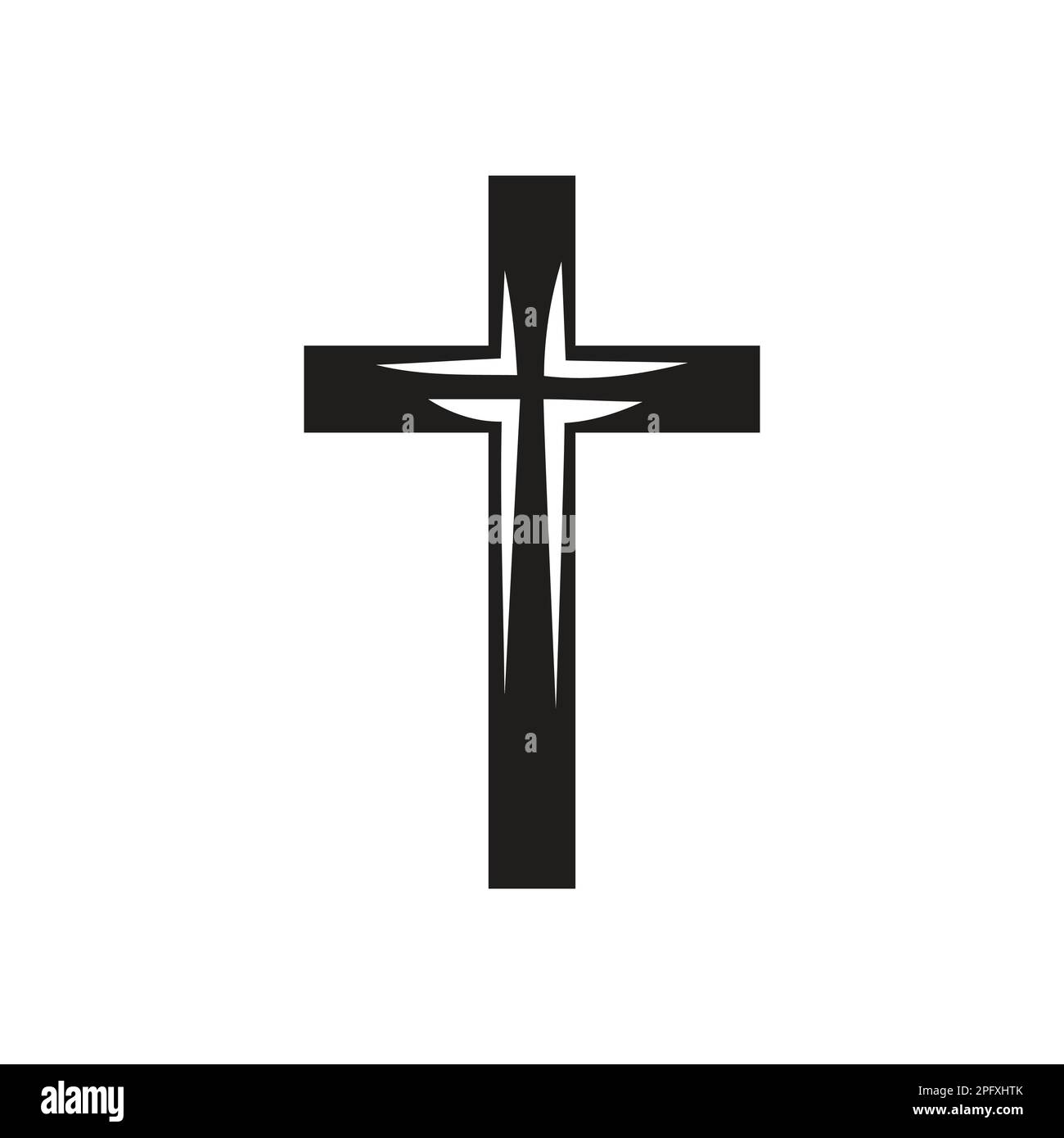 Croix religieuse noire sur fond blanc. Illustration vectorielle Illustration de Vecteur