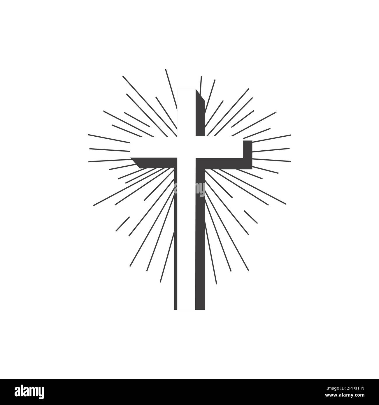 Croix religieuse noire sur fond blanc. Illustration vectorielle Illustration de Vecteur