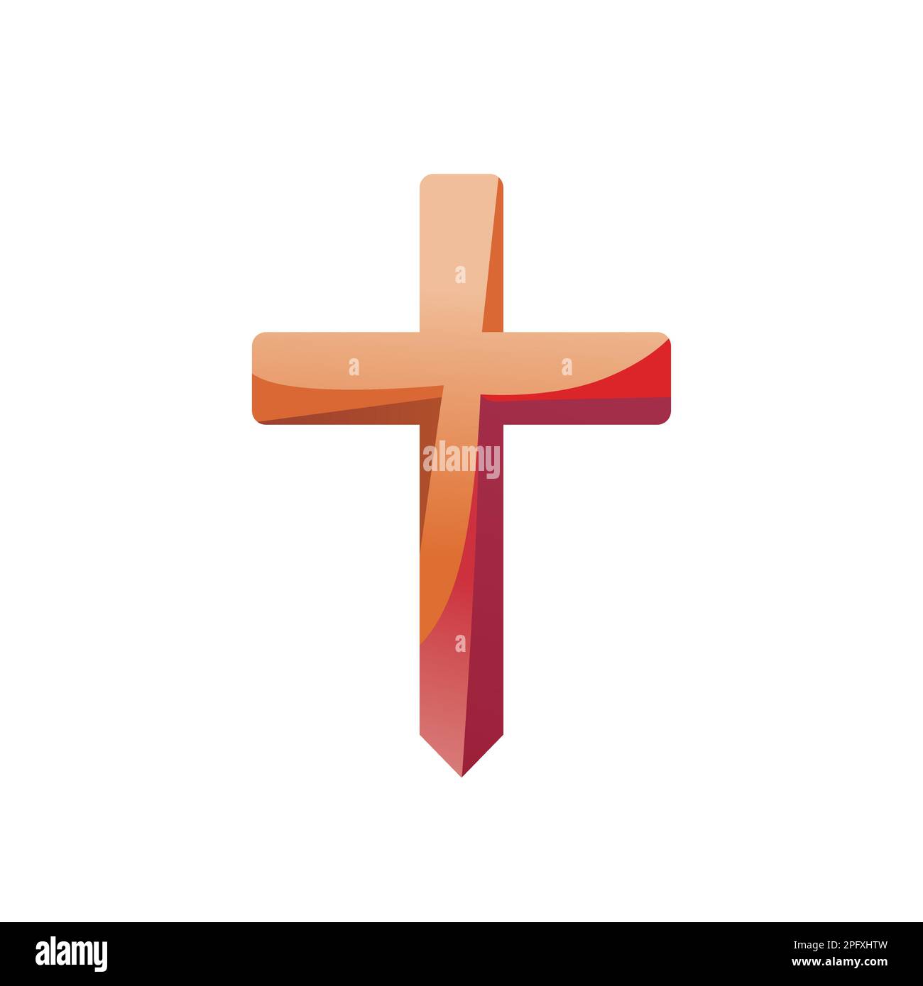 Croix religieuse sur fond blanc. Logo Christianisme. . Illustration vectorielle Illustration de Vecteur