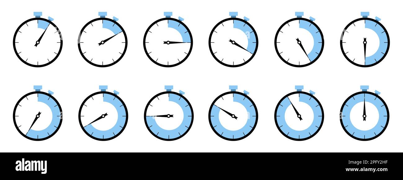 Permet de régler l'horloge, l'alarme, la montre et le chronomètre Illustration de Vecteur