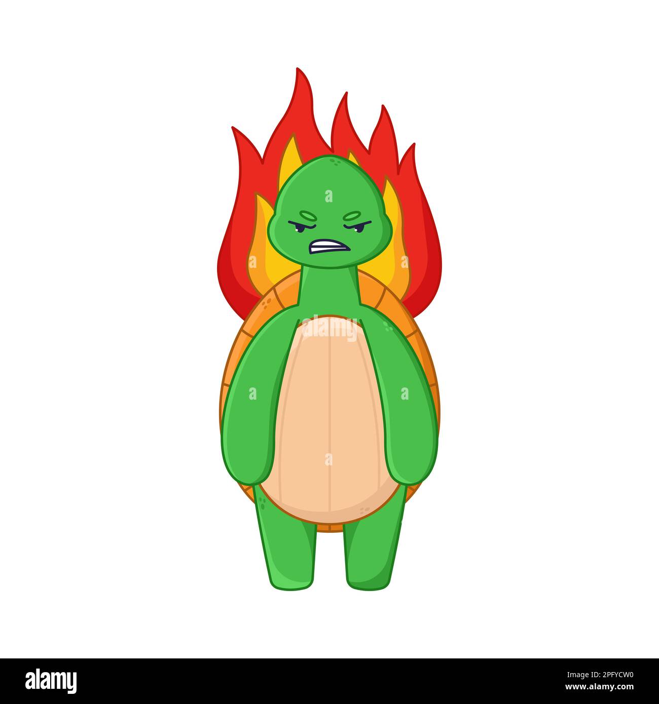 Autocollant de personnage de dessin animé de tortue en colère Illustration de Vecteur