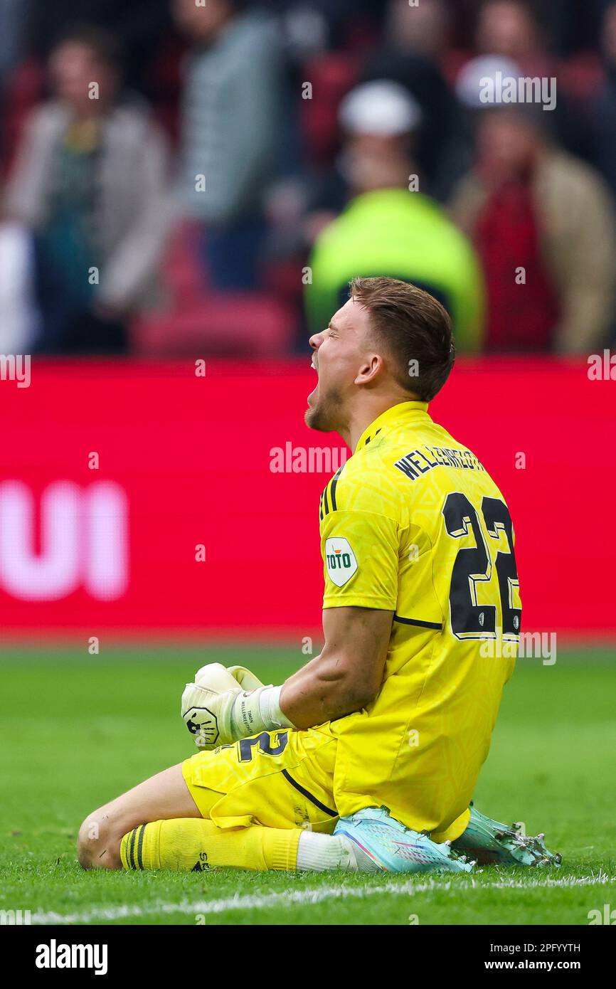 19-03-2023: Sport: Ajax et Feyenoord AMSTERDAM, PAYS-BAS - MARS 19: Gardien de but Timon Wellenreuther (Feyenoord Rotterdam) pendant le match Eredivis Banque D'Images