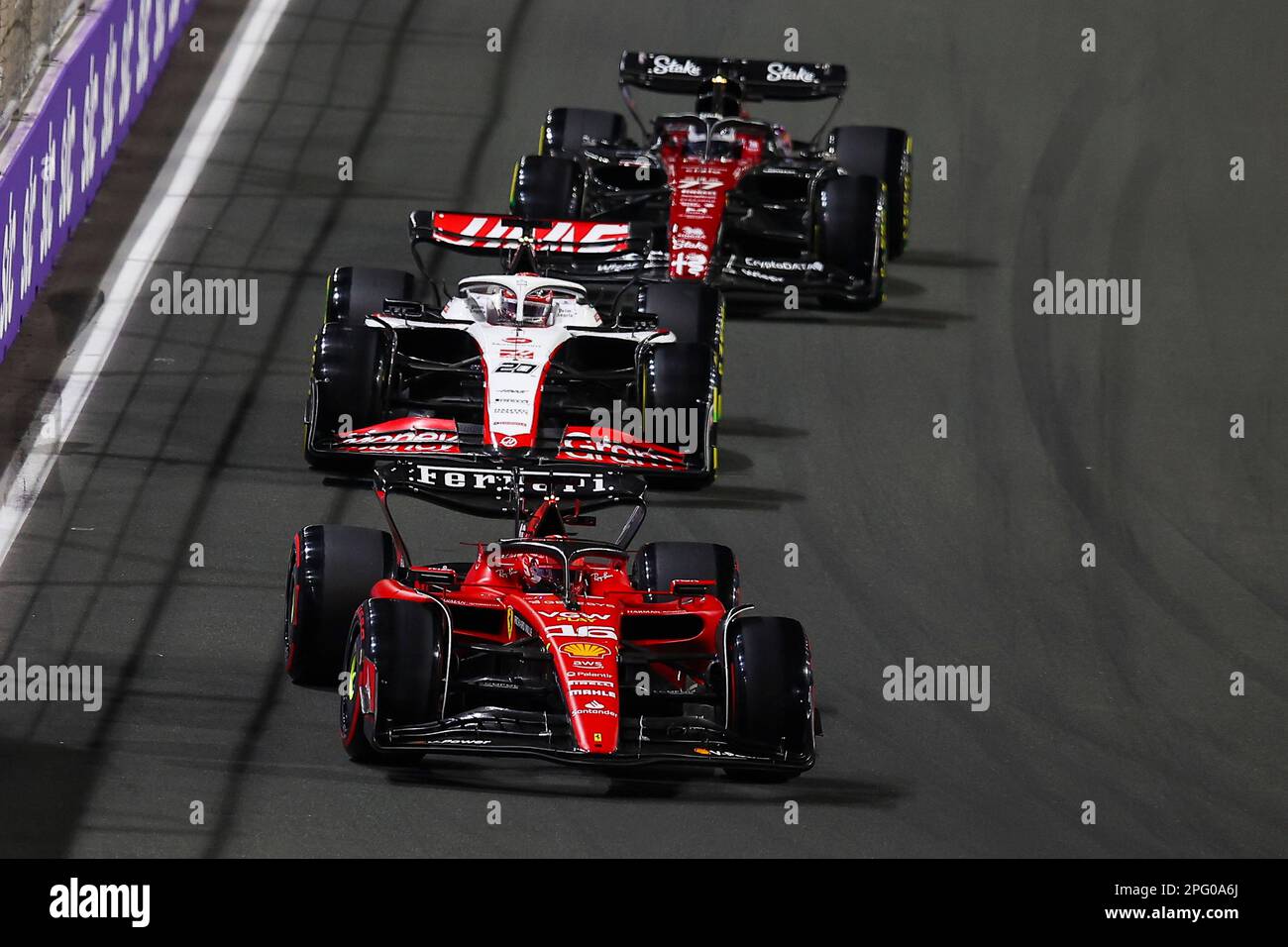 Djeddah, Arabie Saoudite. 19th mars 2023. #16 Charles Leclerc (MCO, Scuderia Ferrari), #20 Kevin Magnussen (DNK, équipe MoneyGram Haas F1), #77 Valtteri Bottas (fin, Alfa Romeo F1), Grand Prix d'Arabie Saoudite F1 au circuit de la corniche de Jeddah sur 19 mars 2023 à Jeddah, Arabie Saoudite. (Photo par HIGH TWO) Credit: dpa/Alay Live News Banque D'Images