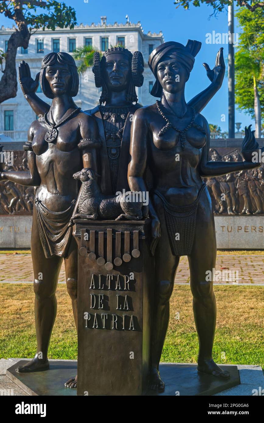 Sculpture 'autel de la Patria'. San Juan, Porto Rico Banque D'Images