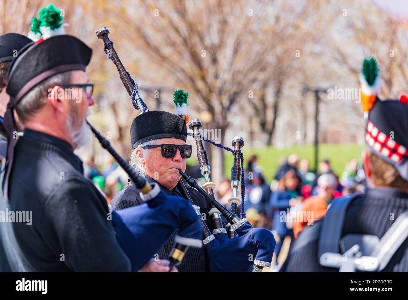 Oklahoma, 17 2023 MARS - représentation musicale écossaise pendant le St. Fête de la Patrick dans les jardins botaniques de Myriad Banque D'Images