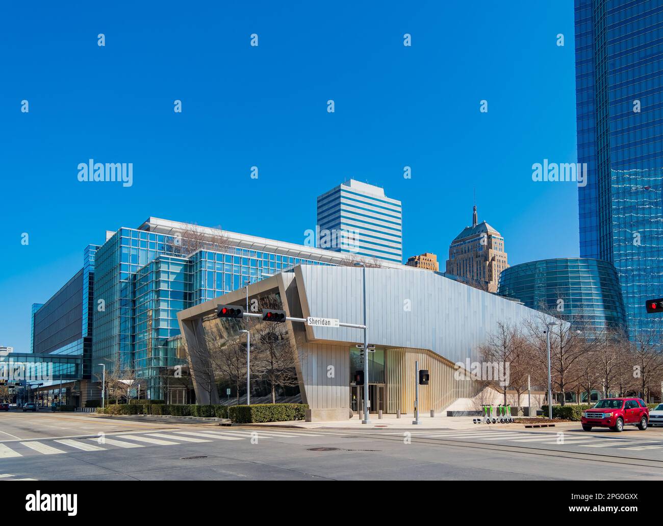 Oklahoma, 17 2023 MARS - vue imprenable sur la ville depuis les jardins botaniques Myriad Banque D'Images