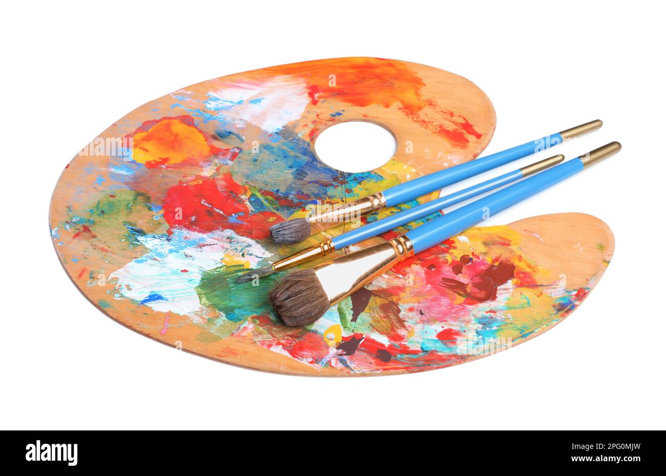 Matériel Artistique: Peinture, Pinceaux Et Palette D'art Banque D'Images et  Photos Libres De Droits. Image 20218502