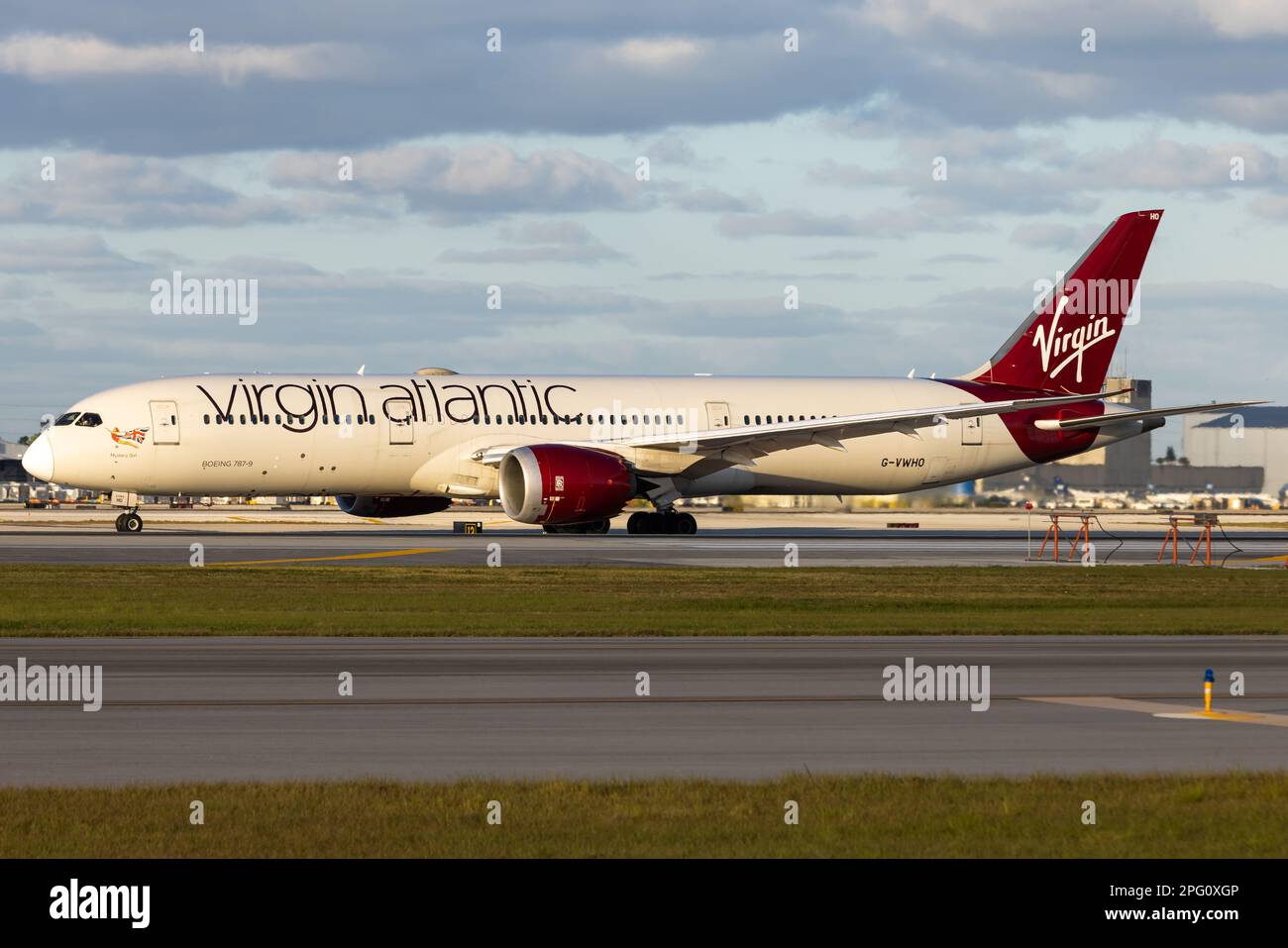 Virgin Atlantic B787-9 à l'aéroport international de Miami MIA Banque D'Images