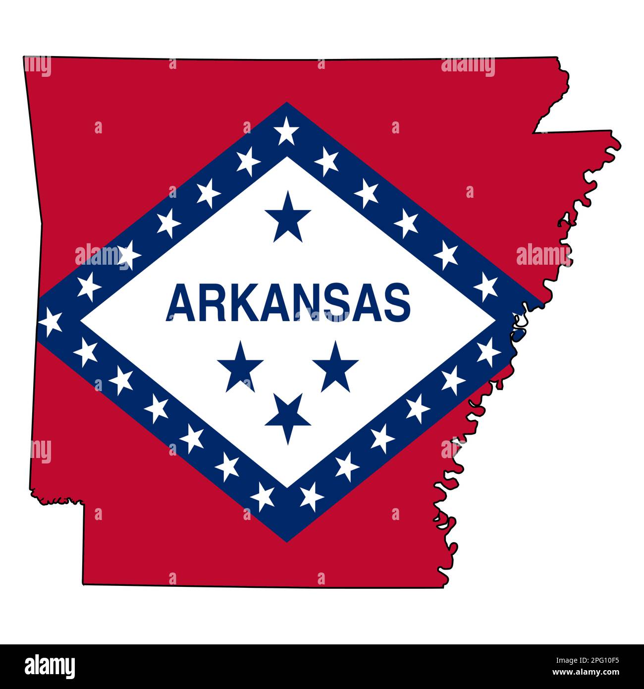 Illustration du vecteur de carte Arkansas. Économie mondiale. État en Amérique. Amérique du Nord. États-Unis. Amérique. ÉTATS-UNIS Illustration de Vecteur