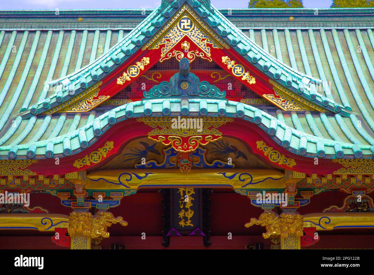 Japon, Tokyo, sanctuaire de Nezu, sanctuaire de shinto, Banque D'Images