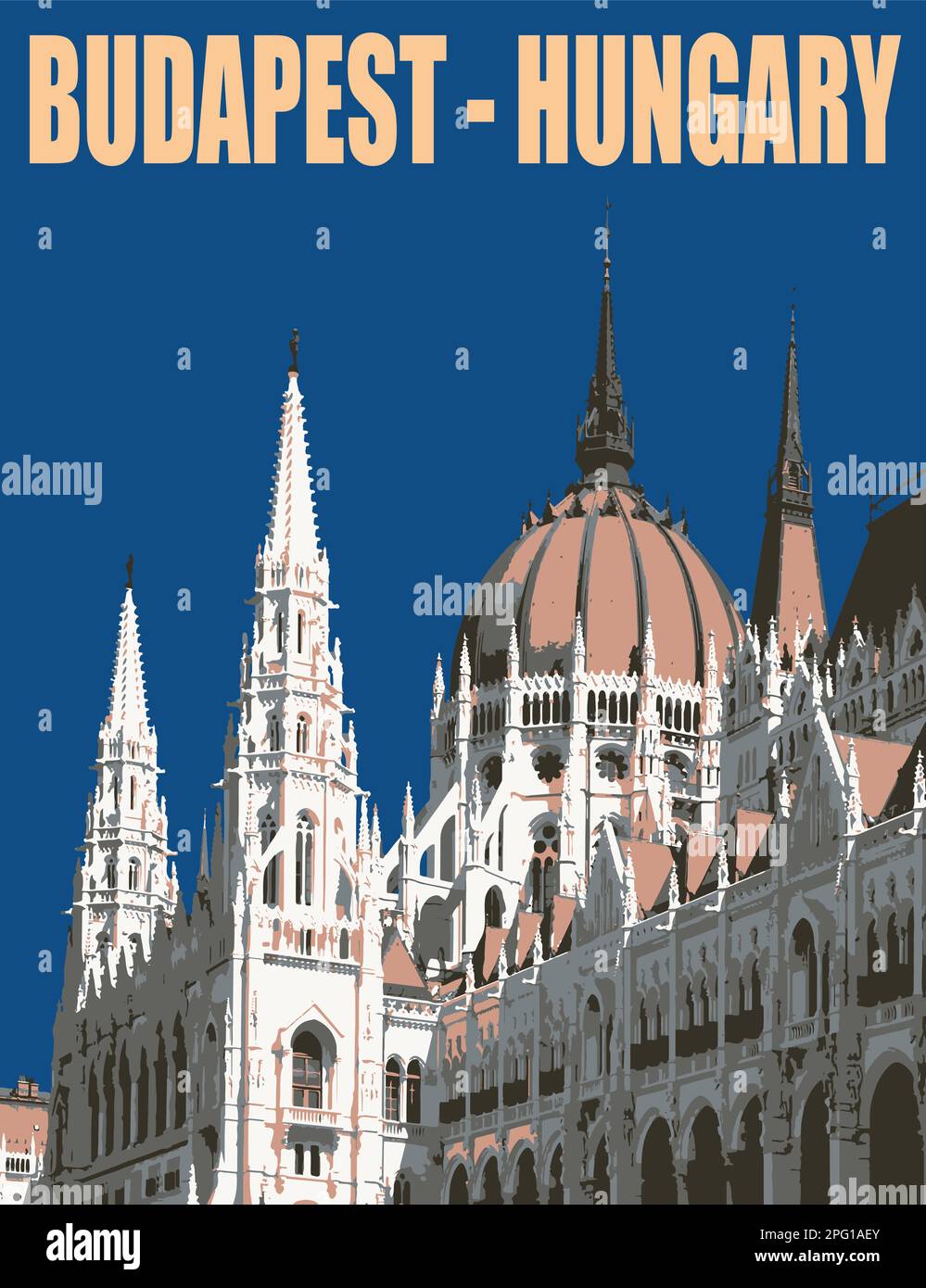 La construction du Parlement à Budapest, Hongrie, illustration vectorielle Illustration de Vecteur