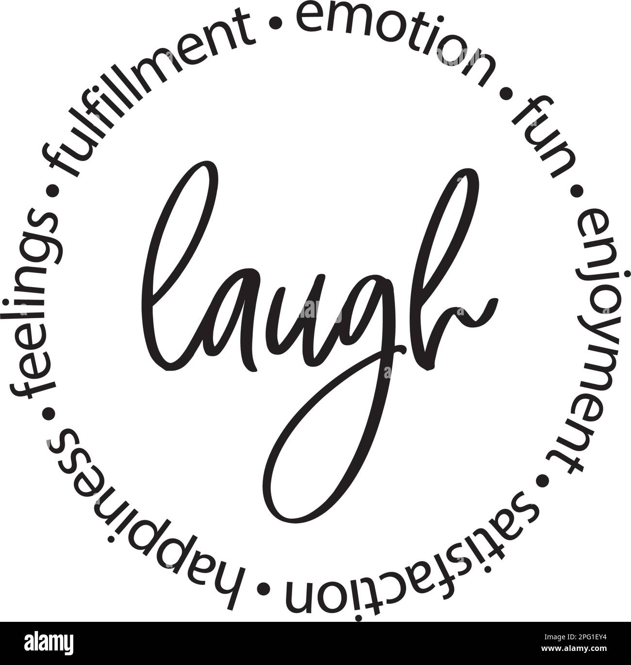 Rire et mots dans un cercle. Décrivez le mot rire Illustration de Vecteur