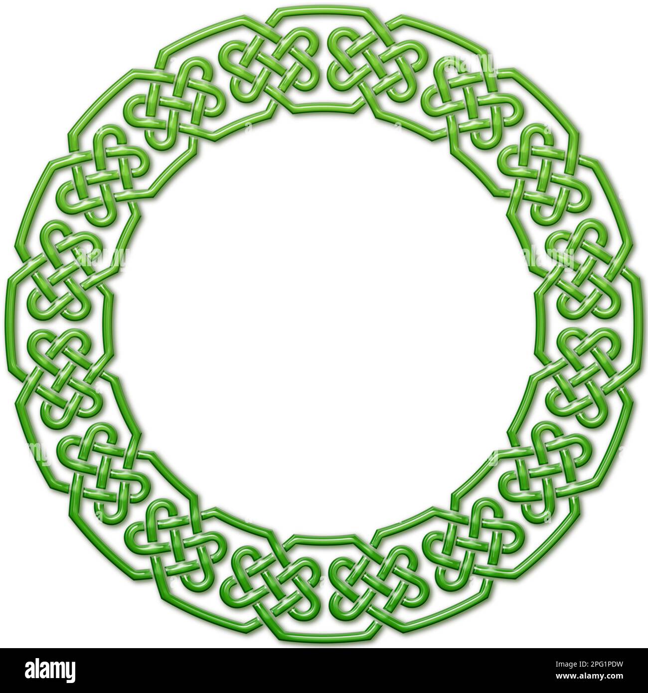 Bordure circulaire en noeuds celtiques pour utilisation dans les dessins de St. Patrick. Banque D'Images