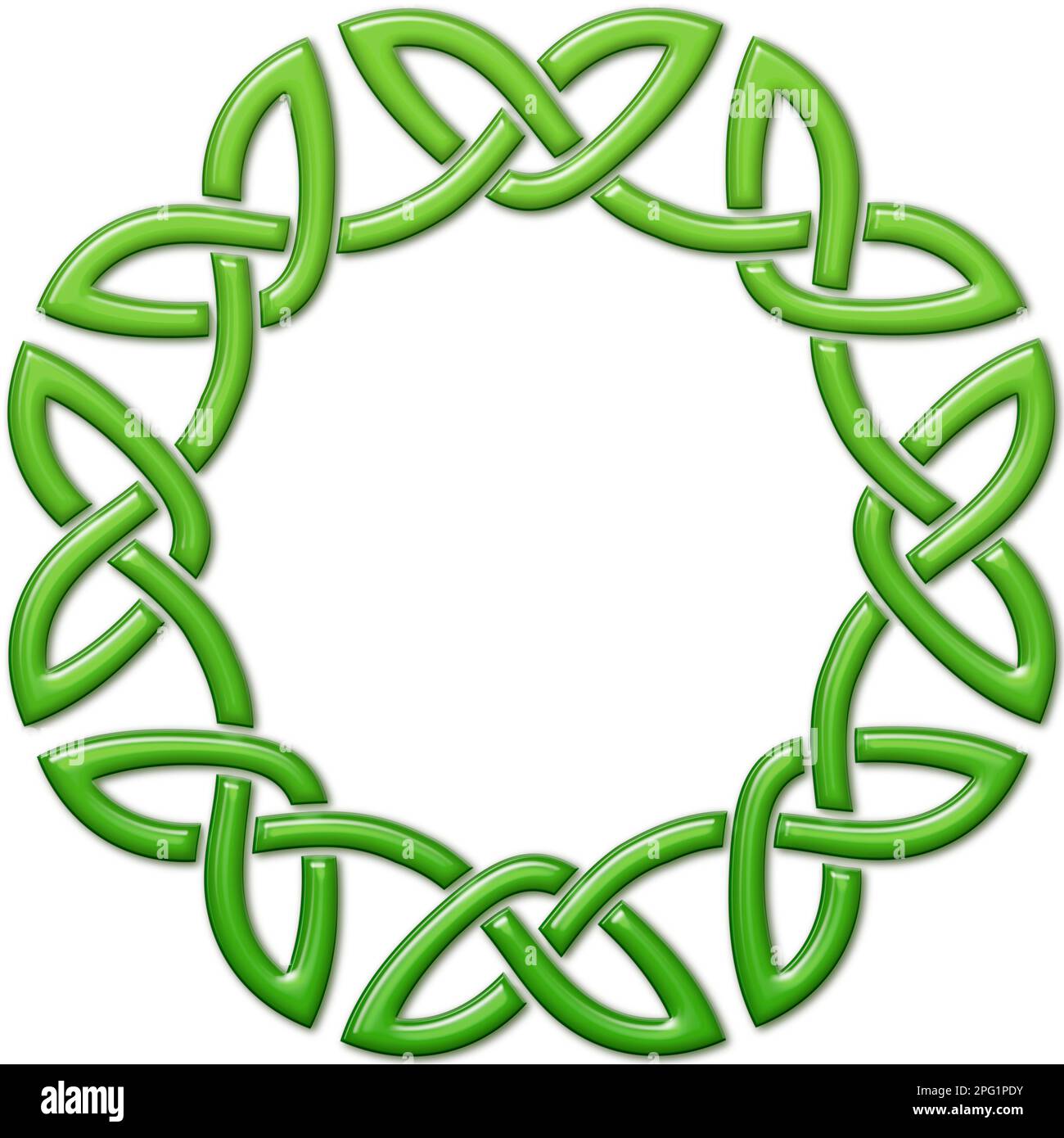 Bordure circulaire en noeuds celtiques pour utilisation dans les dessins de St. Patrick. Banque D'Images