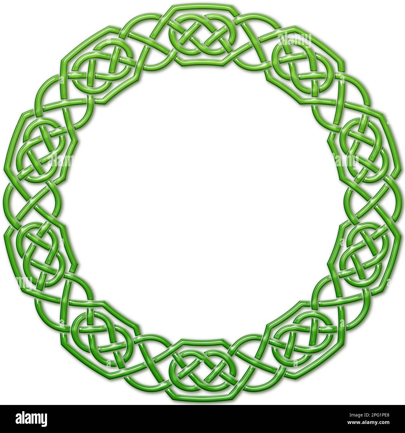 Bordure circulaire en noeuds celtiques pour utilisation dans les dessins de St. Patrick. Banque D'Images