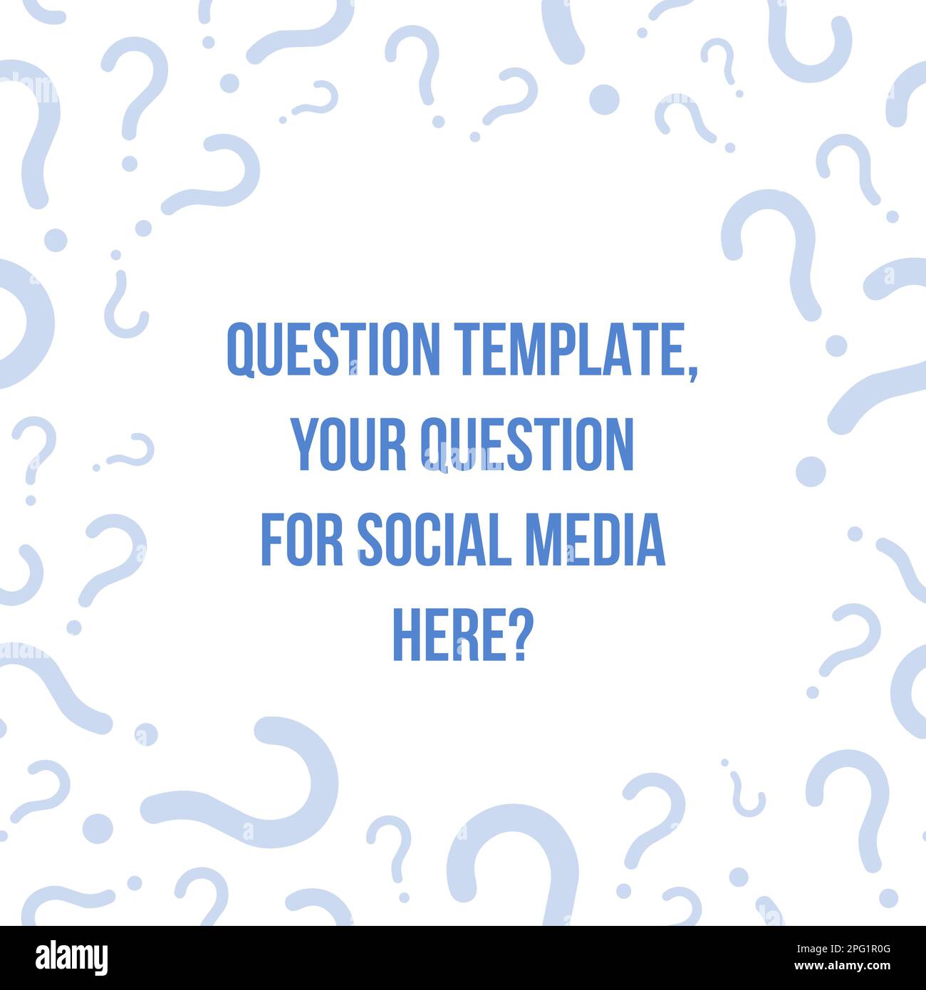 Modèle de question sur les réseaux sociaux. Étude de composition carrée ou conception de quiz avec copyspace. Cadre de bordure de point d'interrogation. Illustration de Vecteur