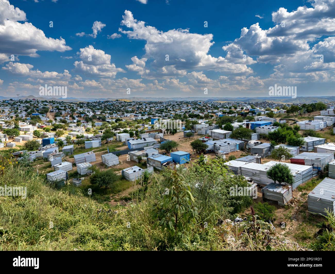 Canton de Katatura à Windhoek, Namibie. Le canton est un établissement pour les résidents noirs établi en 1961 après un déplacement forcé. Banque D'Images